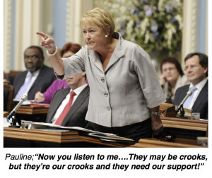 Marois Leaps to the Defence of Quebec's Crooked Business Elite