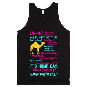 Hump Day Full Script Tank Top (Cyan Pink Camel Art) - Happy Hump Day ...