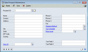 ... prospect feature in Microsoft Dynamics GP Sales Order Processing (SOP