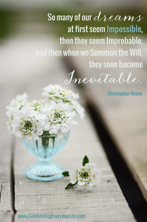 Inspiring Quote} Impossible to Inevitable Dream Quote from ...