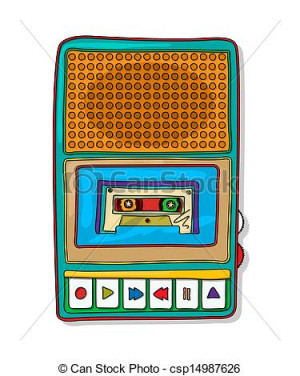 Clip Art of Pop art audio tape recorder - Vintage audio tape ...