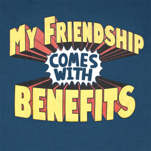 Friends With Benefits Funny Navy Graphic Tee Shirt