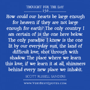 ... could our hearts be large enough, Thought For The Day, heart quotes