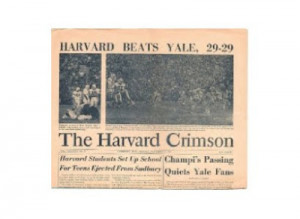 11. Harvard beats Yale, 29-29.