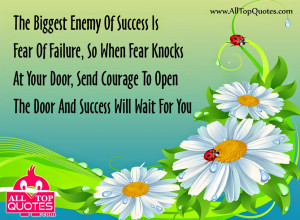 The Biggest Enemy of Success - Fear and Success Quotes in English