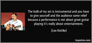 The bulk of my set is instrumental and you have to give yourself and ...