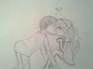 Kiss Love Couple Drawing