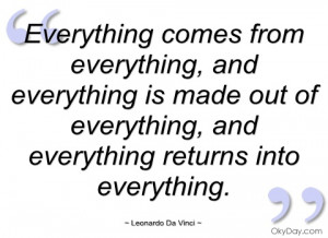 everything comes from everything leonardo da vinci