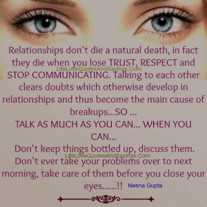 Relationships Don’t Die A Natural Death..