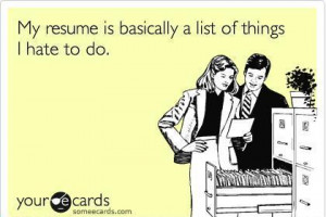 resume is list of things i hate funny