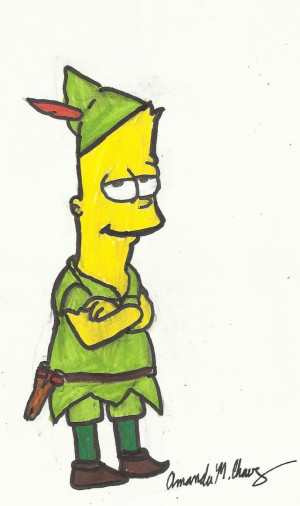 Bart Simpson as Peter Pan by kuroda-fangirl
