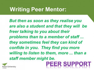 Peer Mentor: But then as soon as they realise you are also a student ...