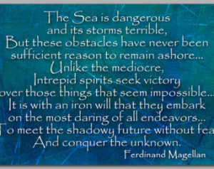 INSPIRATIONAL Quote about the Sea & Sailing by Magellan - Available as ...