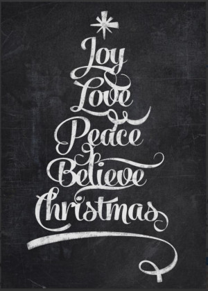 tree calligraphy - http://www.zazzle.com/chalkboard_christmas_joy_tree ...