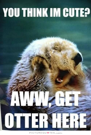 You think I'm cute? Aww, get otter here. Picture Quote #1