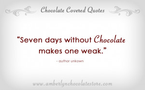 Seven Days without Chocolate… Chocolate Quote