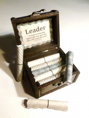 Scroll Box! 21 inspirational quotes about leadership in a wooden ...