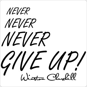 Never Give Up Wall Quote Graphic