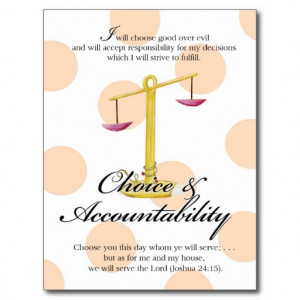 YW Value Card -Choice and Accountability Post Card