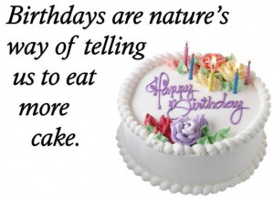 Funny Birthday Quotes Quote: Birthdays are nature’s way of telling ...