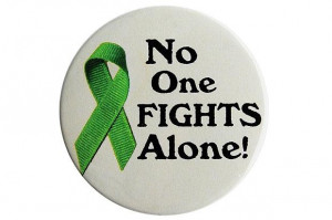 No One Fights Alone! Button - Lymphoma (Lime)