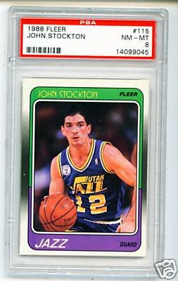 229: 1989 Fleer John Stockton Rookie Basketball Card PS