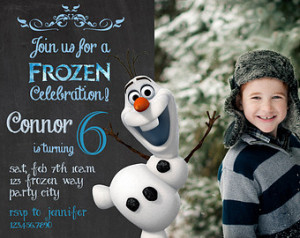 Frozen birthday invitation - Disney 's Frozen - Disney Olaf- Princess ...
