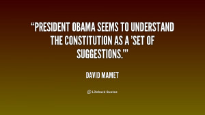 ... seems to understand the Constitution as a 'set of suggestions