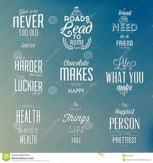 ... Images: Set Of Vintage Typographic Backgrounds / Motivational Quotes