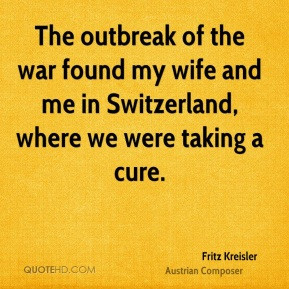 The outbreak of the war found my wife and me in Switzerland, where we ...