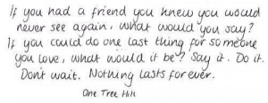 Great OTH quote!