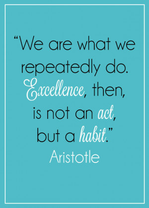 We Are What We Repeatedly Do - Aristotle Quote