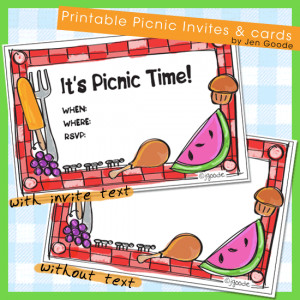 Picnic Time printable invitation