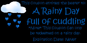 Love coupon for a rainy day of cuddling.
