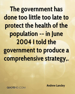 The government has done too little too late to protect the health of ...