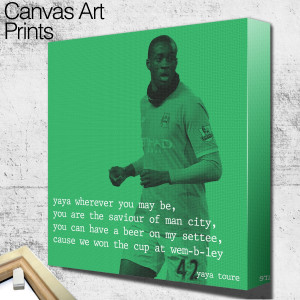 man city yaya toure quote 2 square wall art