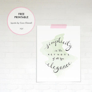 Free Printable: Simplicity by Coco Chanel