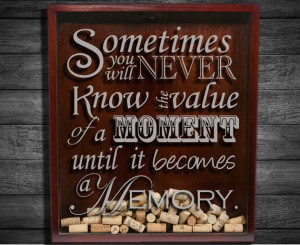 Wine Cork Holder Etched Glass with Quote