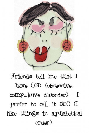 Note Card OCD Obsessive Compulsive Disorder Woman by Pegalee, $3.00