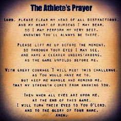 The athlete's prayer More