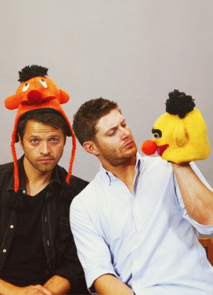 Misha Collins and Jensen Ackles... Didn't dean once say Bert and Ernie ...