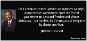 The Election Assistance Commission represents a major, unprecedented ...