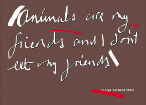 vegetarian george bernard shaw quote postcard by leeds postcards