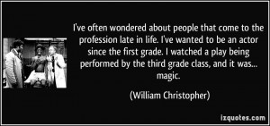 ve often wondered about people that come to the profession late in ...