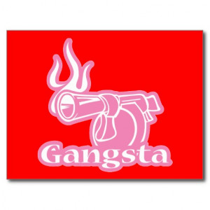 Gangsta - Pink Gangster Gun Post Cards