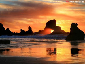 Beach Beautiful and Romantic Sunset Awesome Photo