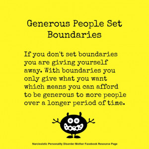 Boundaries are important.