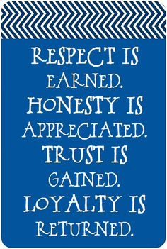 respect - honesty - trust - loyalty
