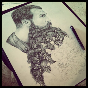 ... beard Valentine bouquet plaid artists on tumblr manly work in progress
