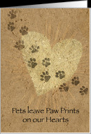 Paw Prints on our Hearts Pet Loss card - Product #843753